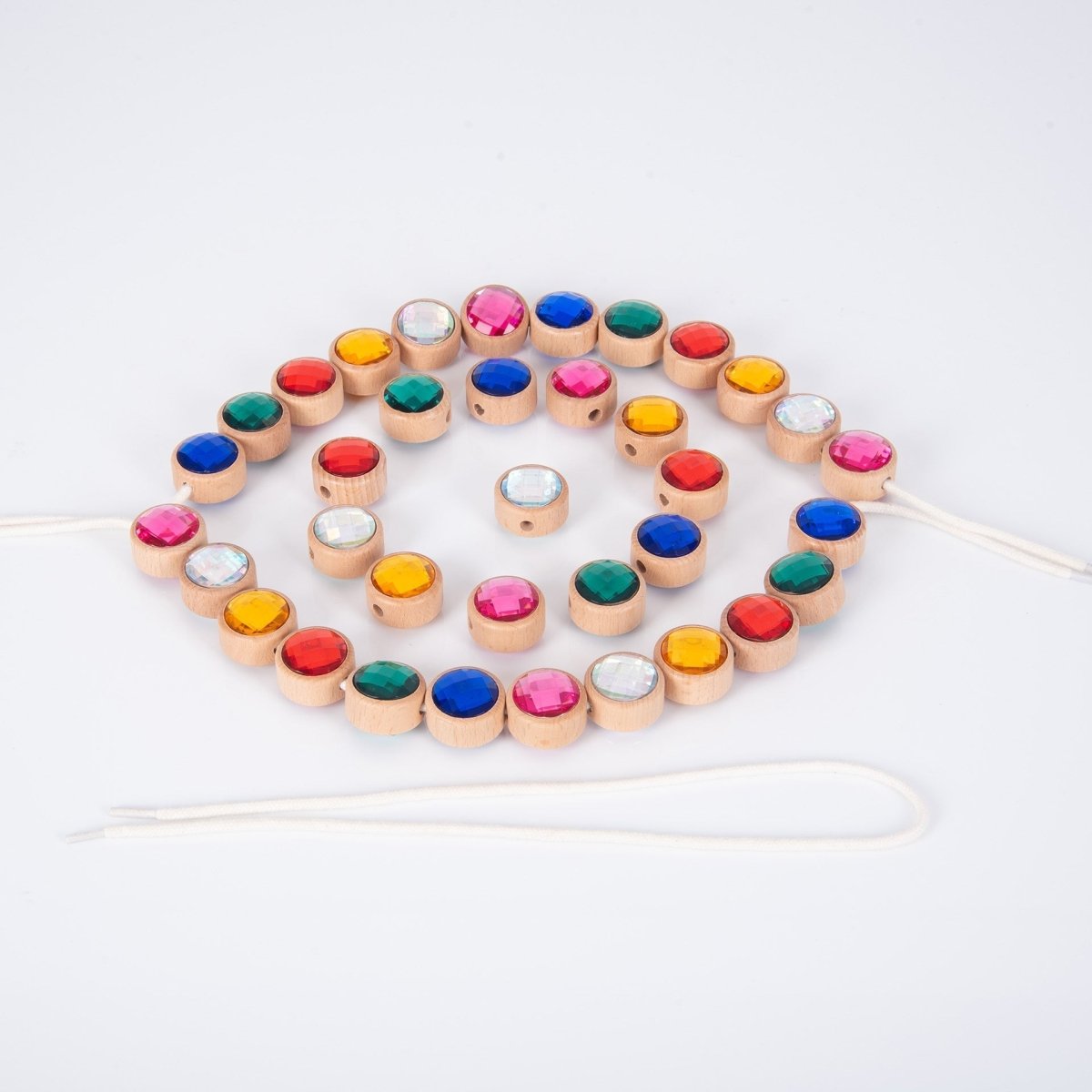 Wooden Lacing Jewels – Baby Toys & Activity Equipment for children, available at Learning Bugs UK