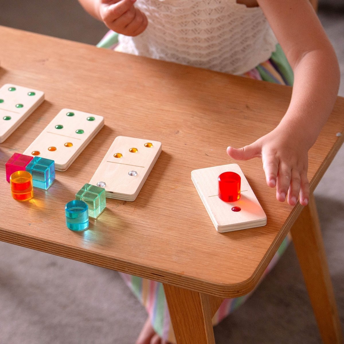 Wooden Jewel Dominoes – for children, available at Learning Bugs UK