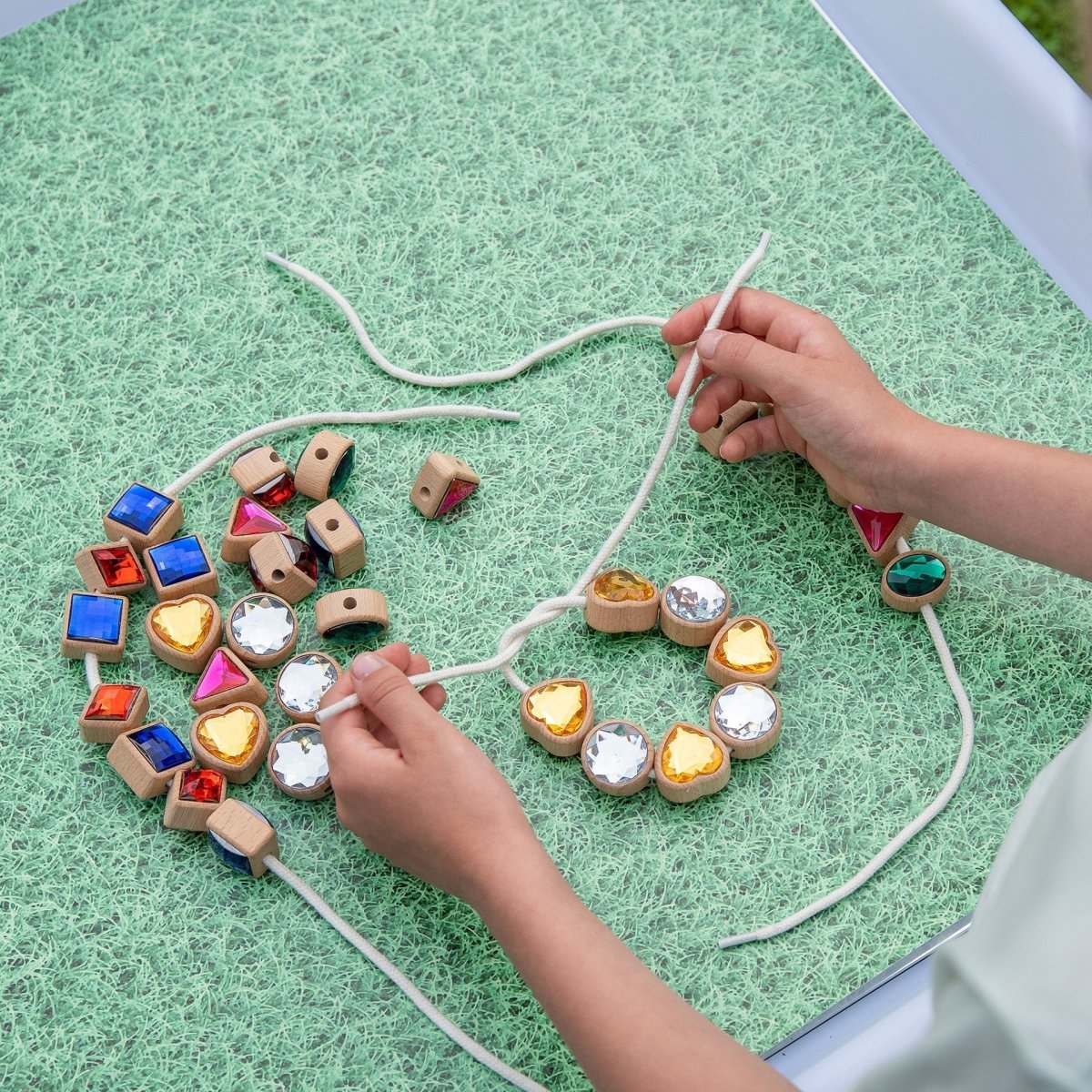 Shape Lacing Jewels – for children, available at Learning Bugs UK