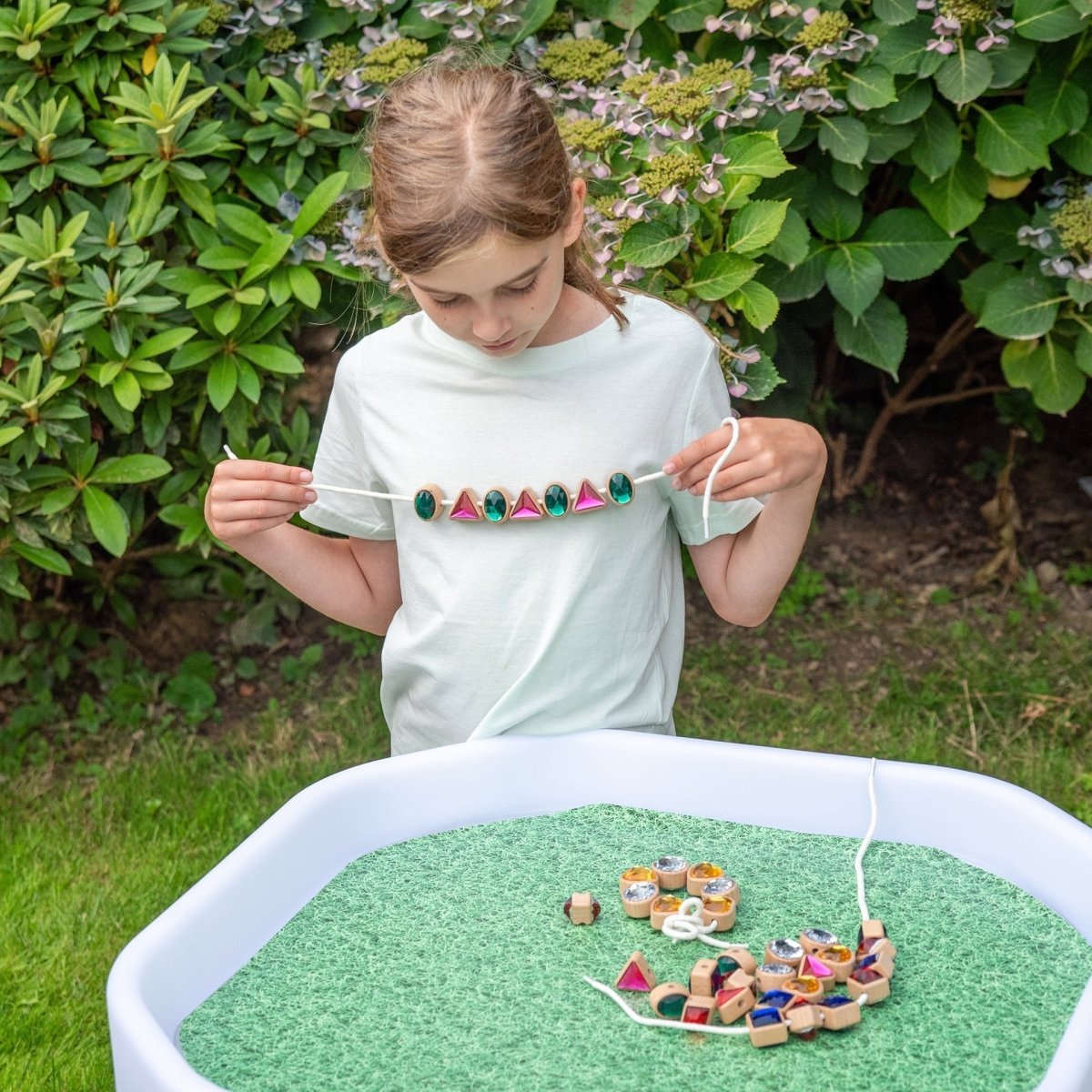 Shape Lacing Jewels – for children, available at Learning Bugs UK