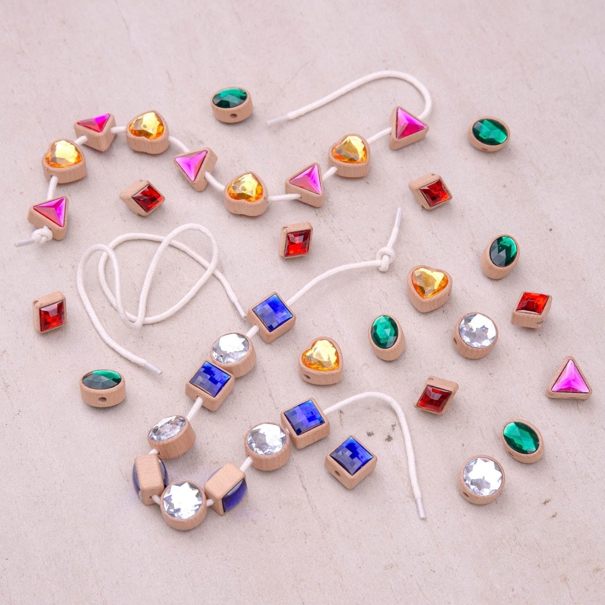 Shape Lacing Jewels – for children, available at Learning Bugs UK