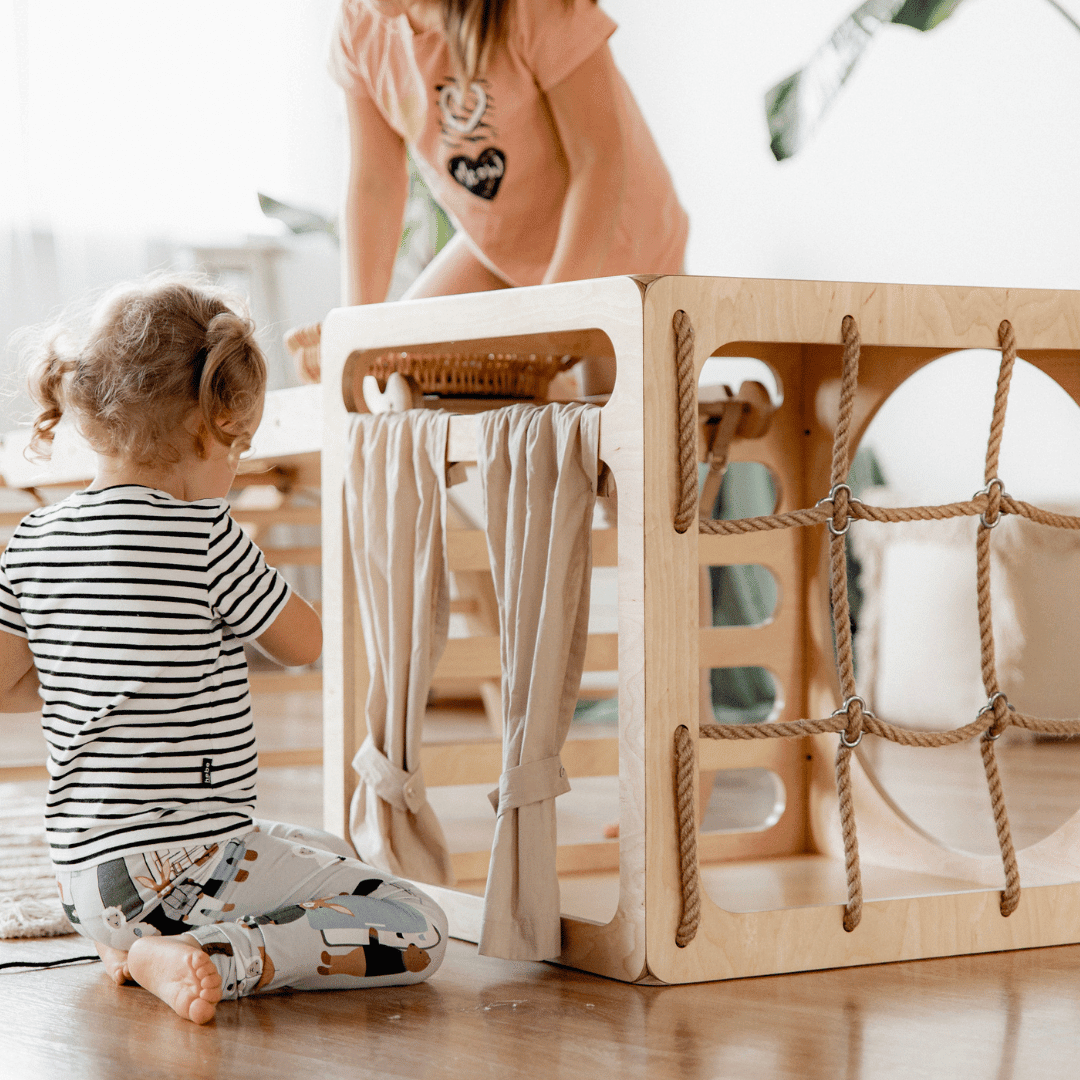 Ette Tete CUBITRI Climbing Cube, Wooden Montessori Play Cube – Climbing Cube for children, available at Learning Bugs UK