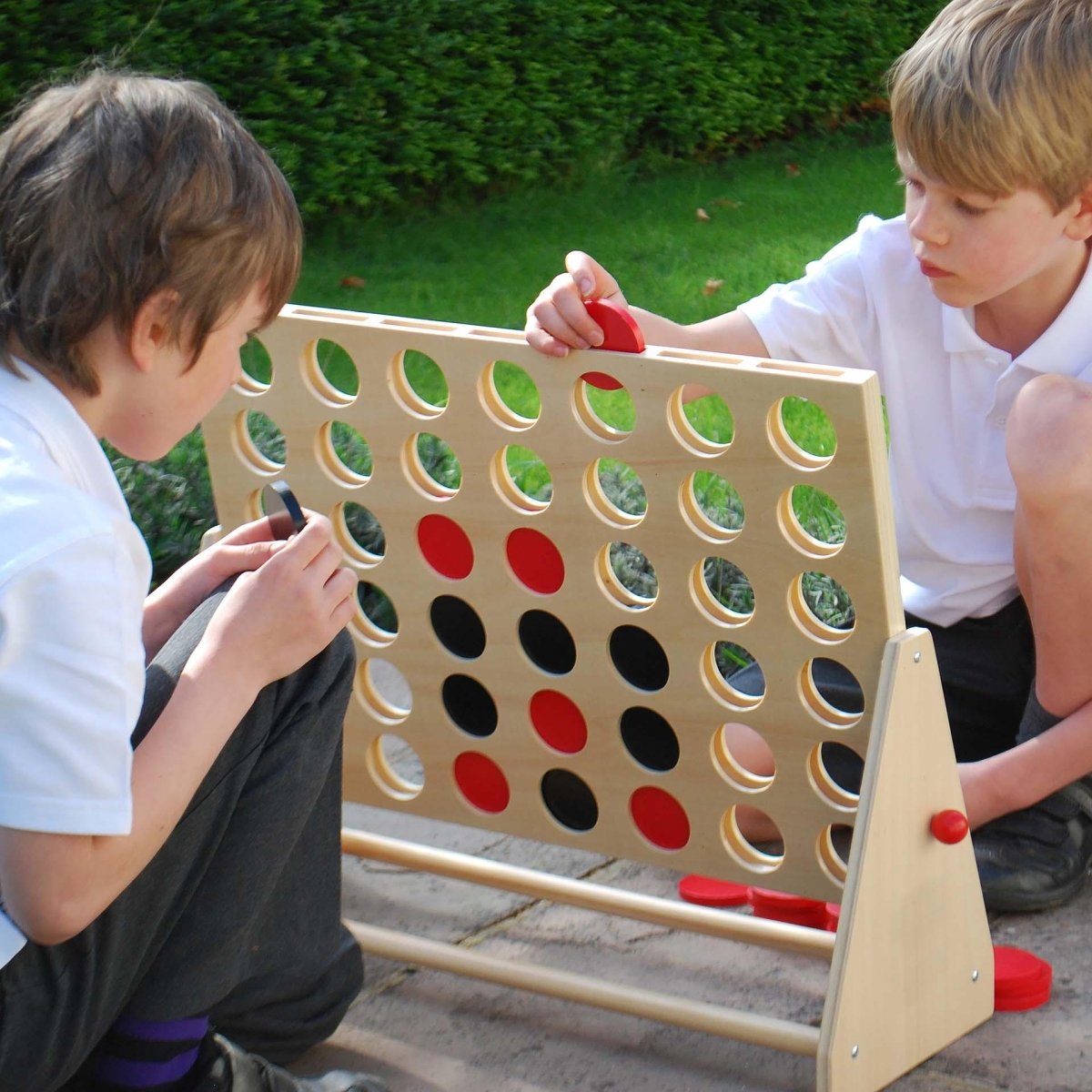 Wooden Four in a Row – Games - Games for children, available at Learning Bugs UK