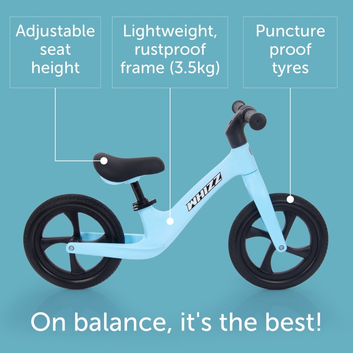 Whizz Balance Bike - Blue – Baby Toys & Activity Equipment for children, available at Learning Bugs UK