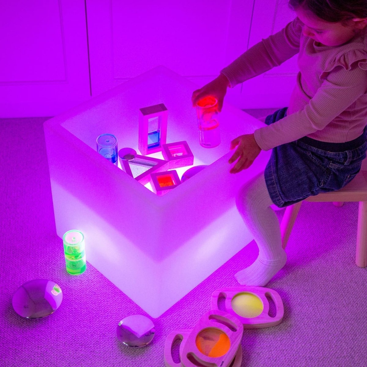 Sensory Glow Play Cube – Baby Toys & Activity Equipment for children, available at Learning Bugs UK