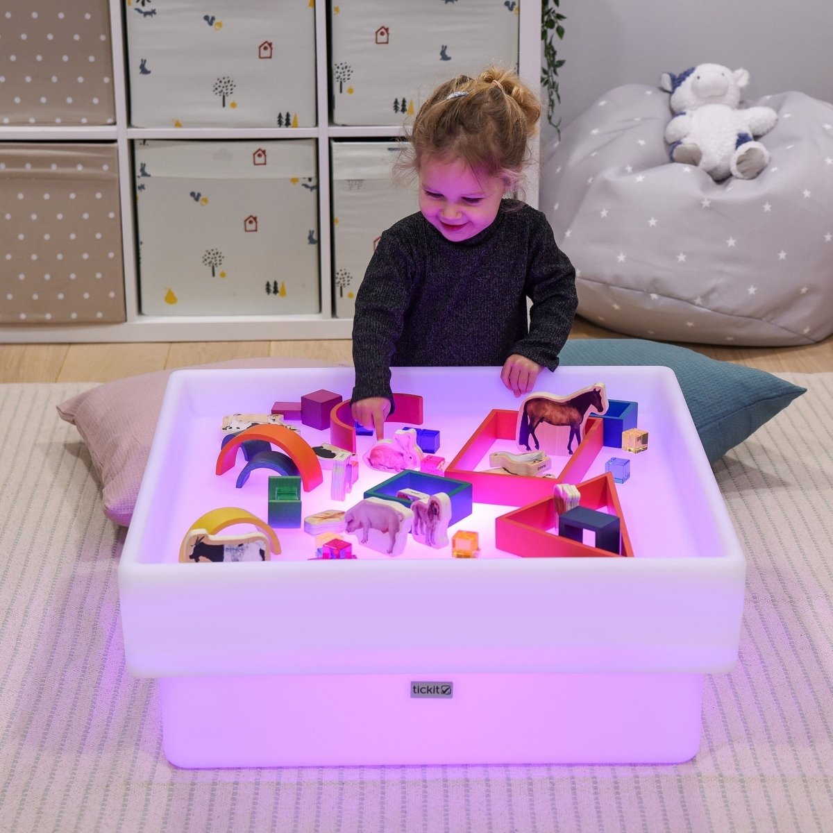 Discovery Glow Square Table – Baby Toys & Activity Equipment for children, available at Learning Bugs UK