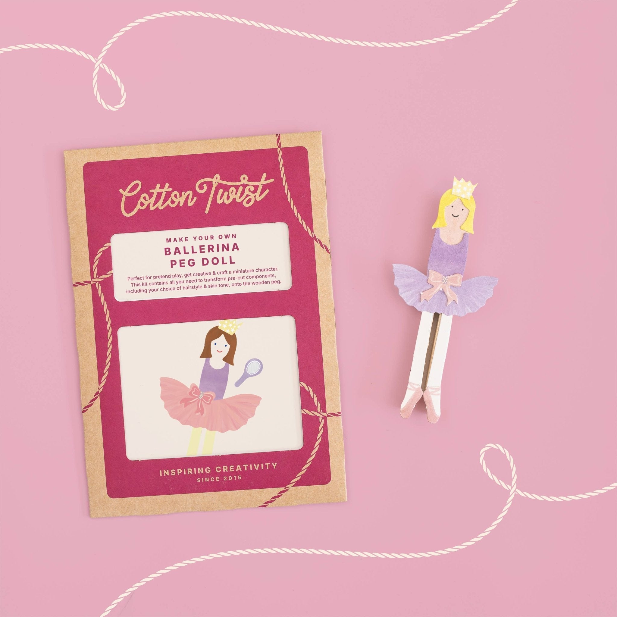 Buy Make Your Own Ballerina Peg Doll | Art and Craft Box for kids by Learning Bugs UK