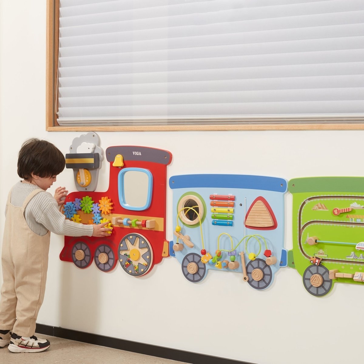 Train Wall Panel – Baby Toys & Activity Equipment for children, available at Learning Bugs UK