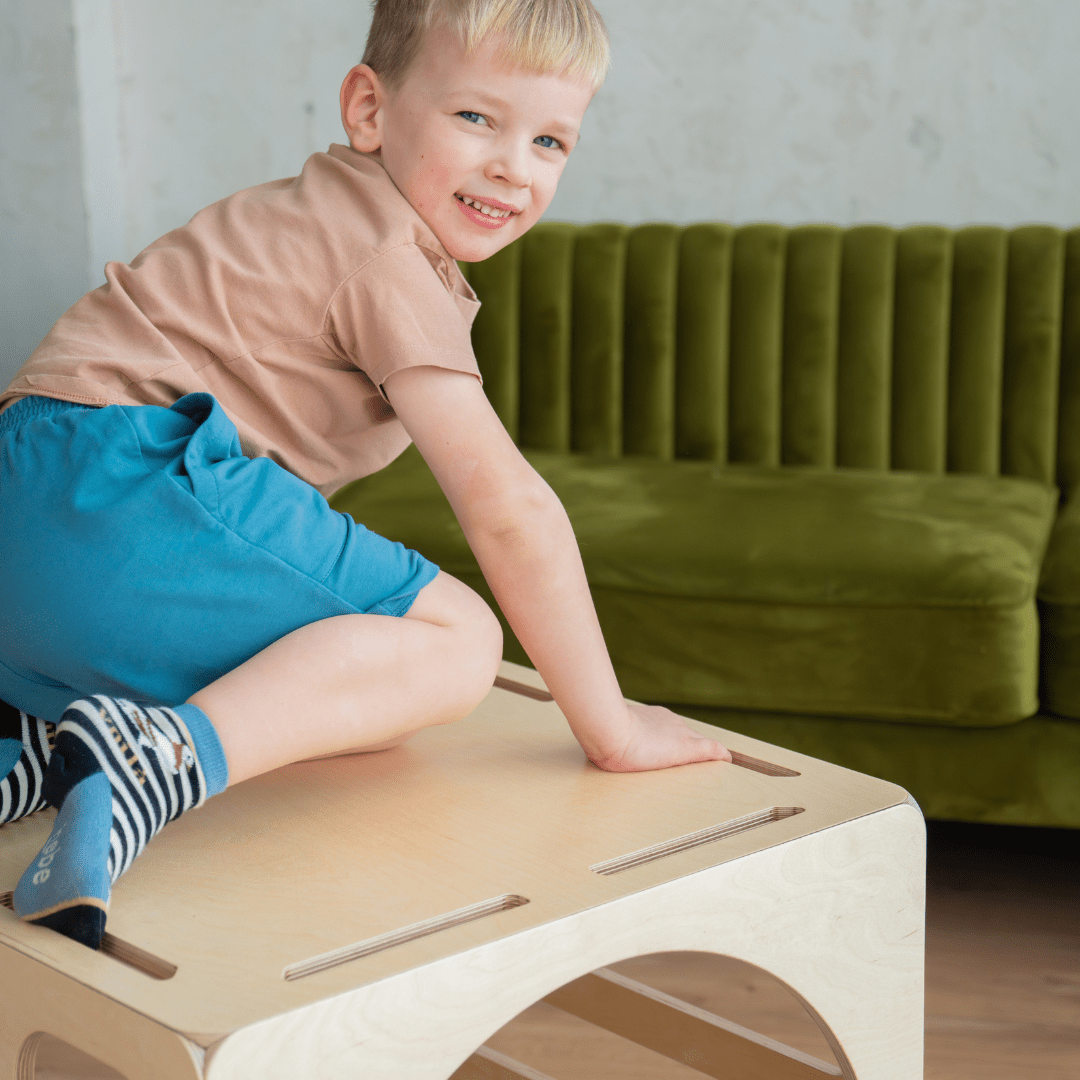 Ette Tete CUBITRI Climbing Cube, Wooden Montessori Play Cube – Climbing Cube for children, available at Learning Bugs UK