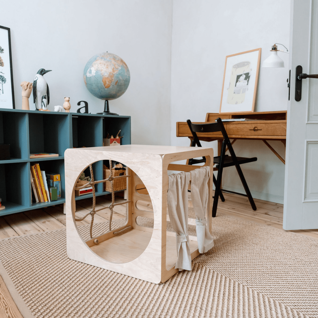 Ette Tete CUBITRI Climbing Cube, Wooden Montessori Play Cube – Climbing Cube for children, available at Learning Bugs UK