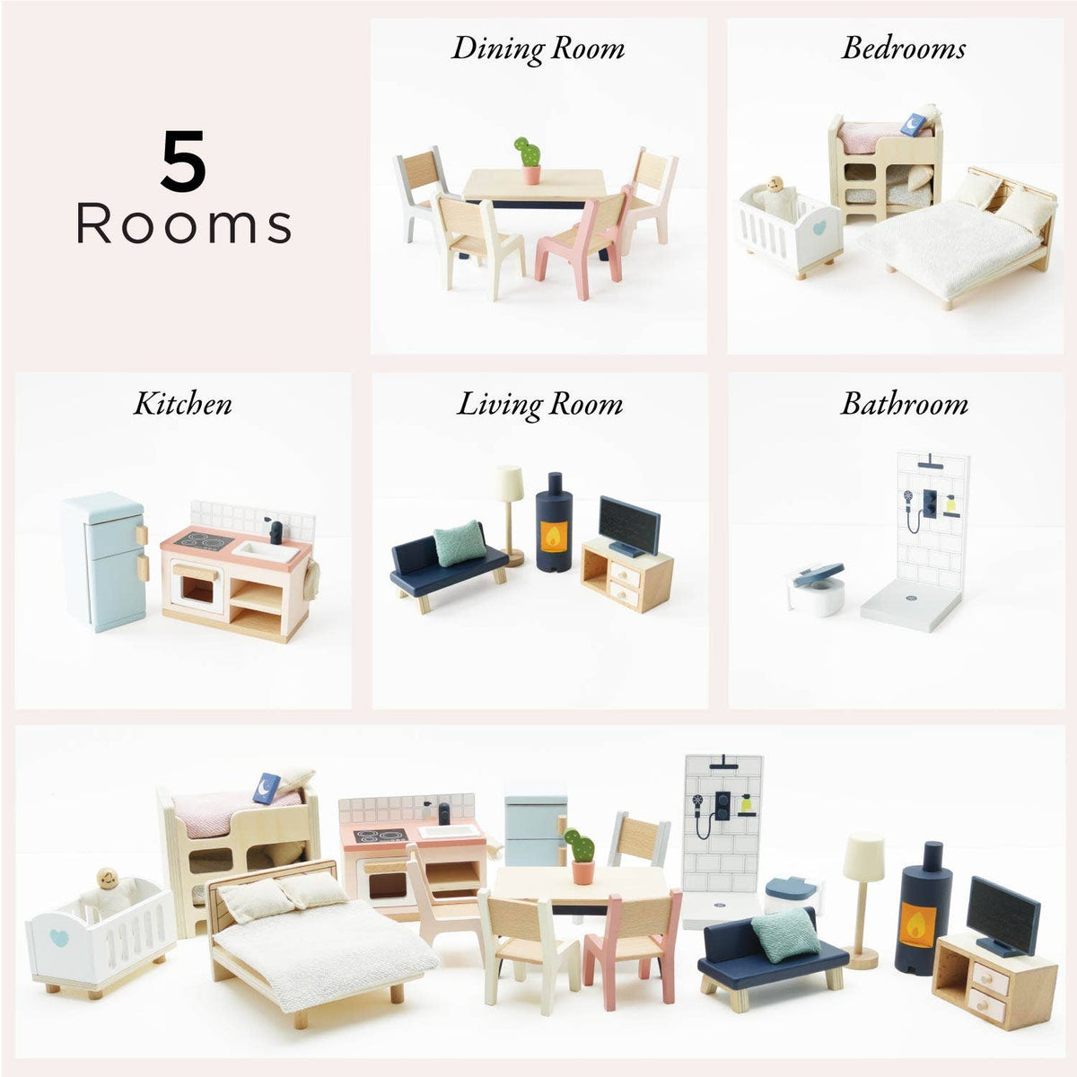 Le Toy Van Complete Dolls House Furniture Set, 35 pieces, photo 4 of 9