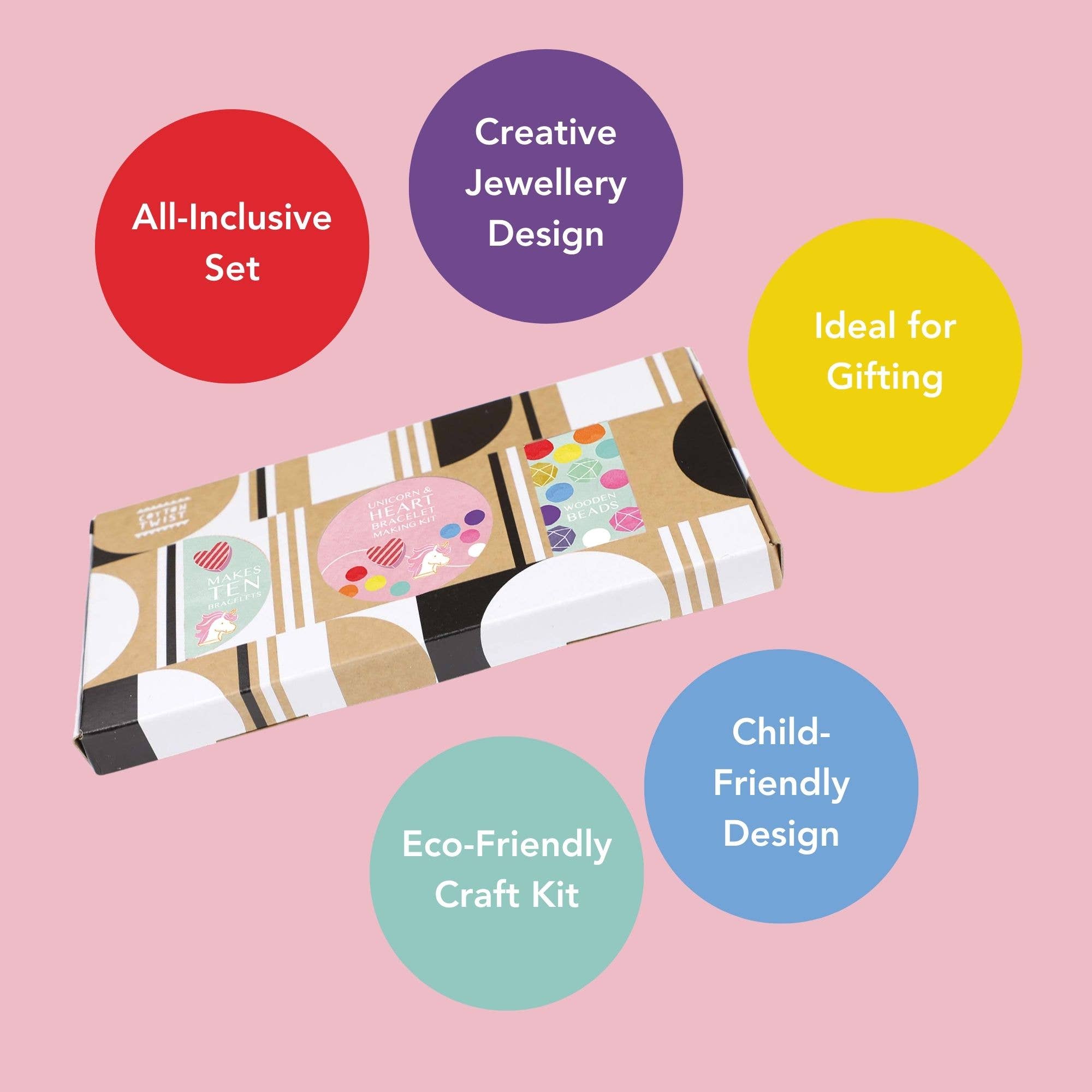 Buy Unicorn & Heart Bracelet Making Kit | Art and Craft Box for kids by Learning Bugs UK