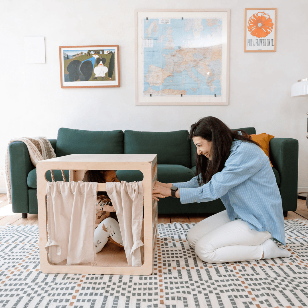 Ette Tete CUBITRI Climbing Cube, Wooden Montessori Play Cube – Climbing Cube for children, available at Learning Bugs UK