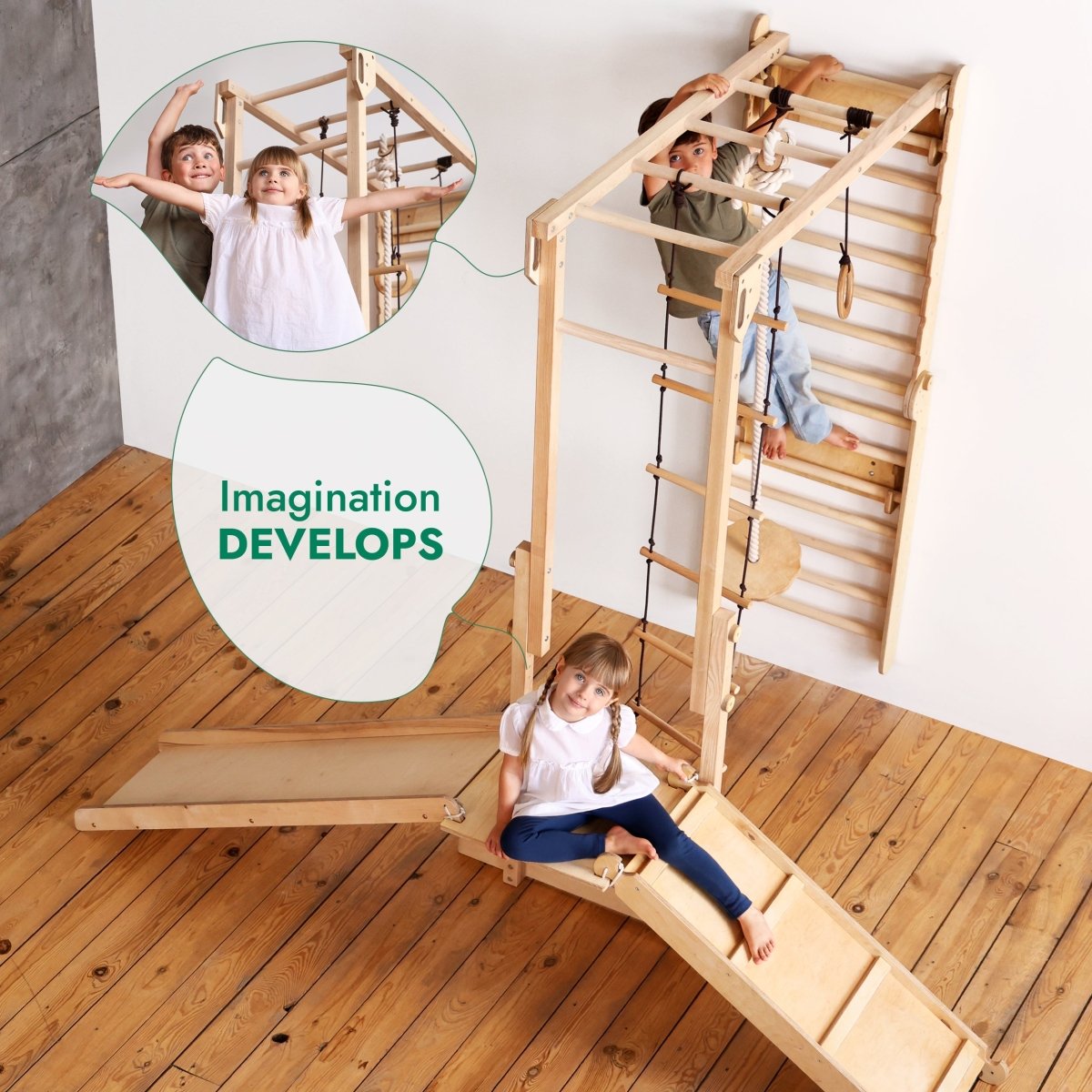 Jungle Play Set for Swedish Walls – Climbing Accessories for children, available at Learning Bugs UK