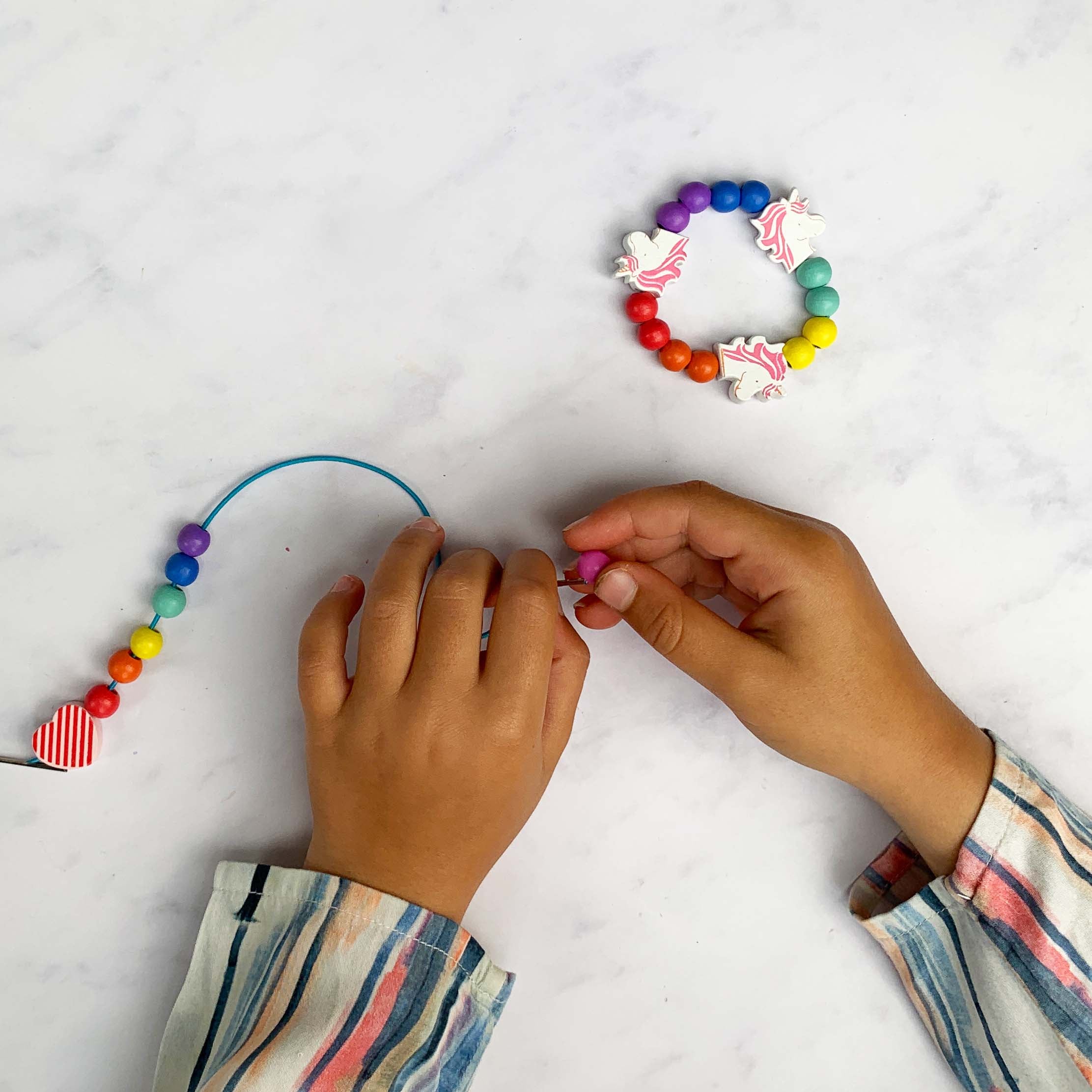 Buy Unicorn & Heart Bracelet Making Kit | Art and Craft Box for kids by Learning Bugs UK
