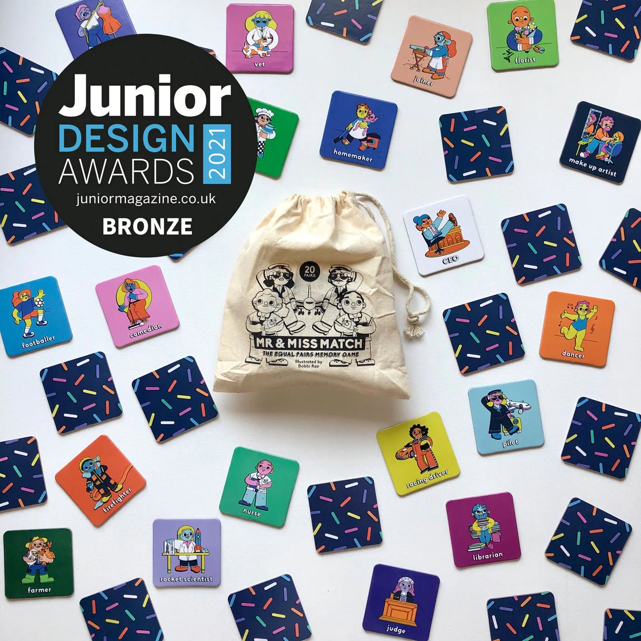 Boss Babs Mr & Miss Match - The equal pairs memory game by Boss Babs - Learning Bugs UK