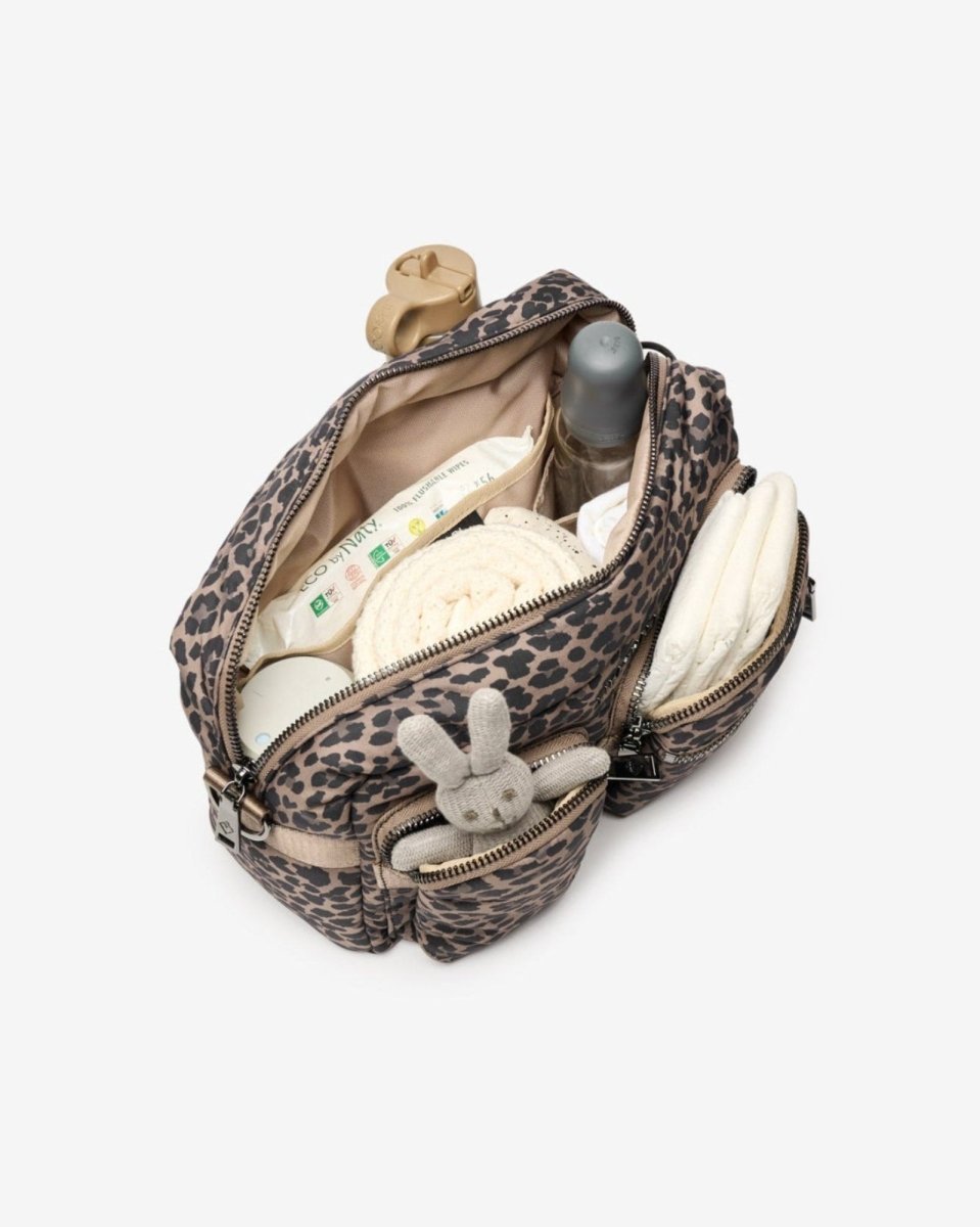 Axel Buggy Organiser / Changing Bag Brown Tonal Leopard – Compact Changing Bag for children, available at Learning Bugs UK