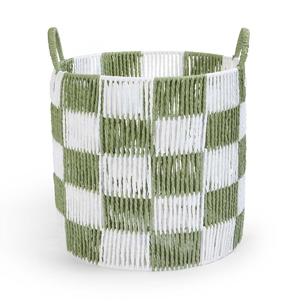 Buy Checkerboard Storage Basket Large - Sage | Storage for kids by Learning Bugs UK
