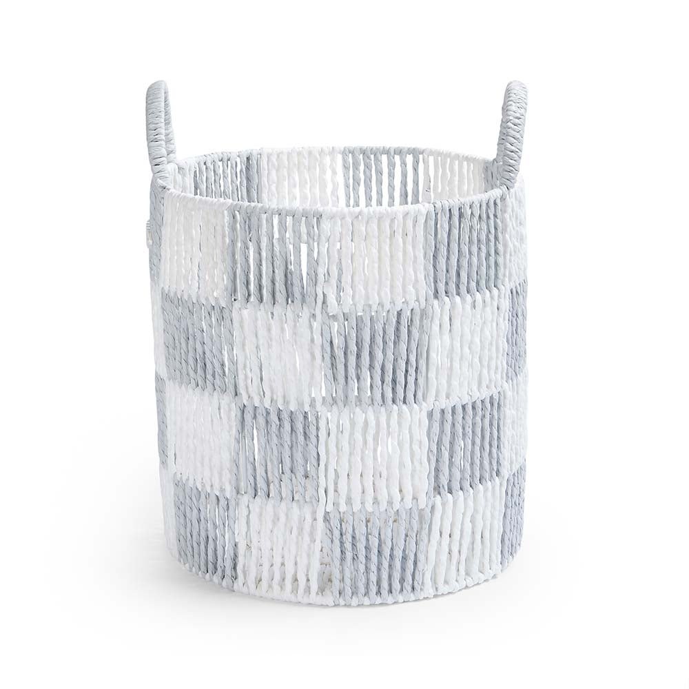 Buy Checkerboard Storage Basket Medium - Powder Blue | Storage for kids by Learning Bugs UK