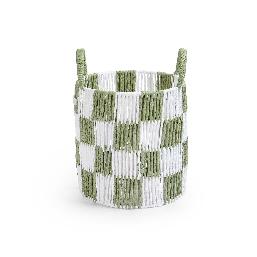 Buy Checkerboard Storage Basket Small - Sage | Storage for kids by Learning Bugs UK