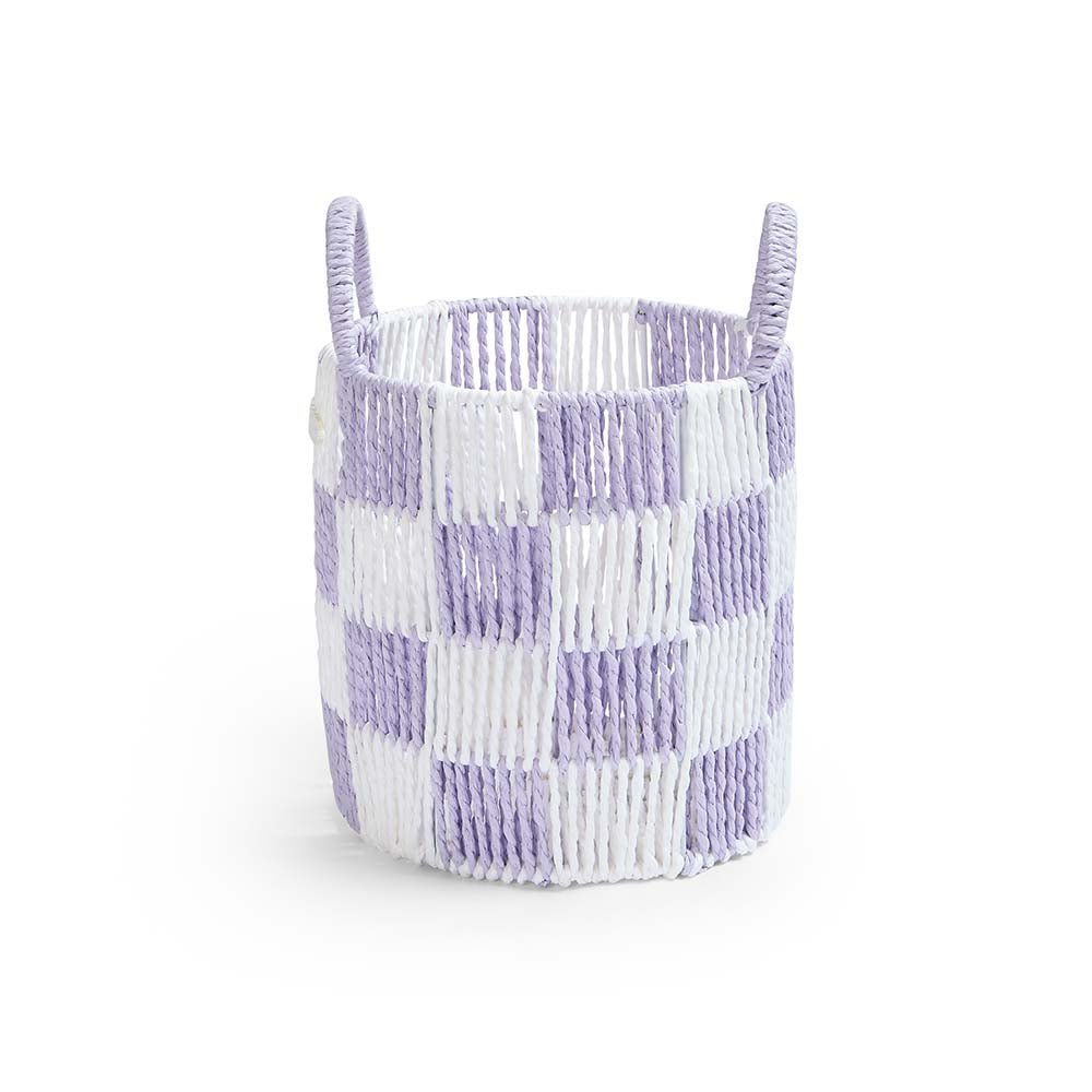 Buy Checkerboard Storage Basket Small - Lilac | Storage for kids by Learning Bugs UK