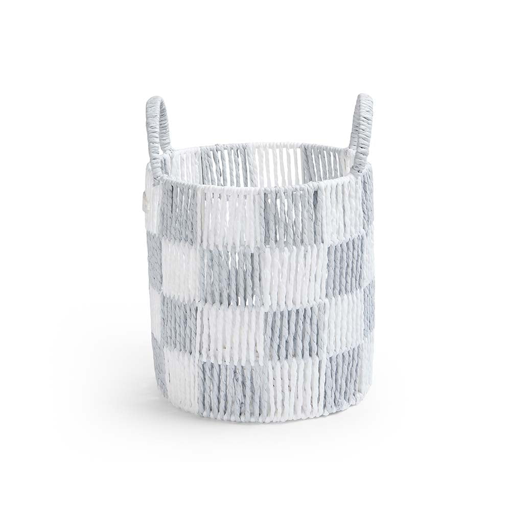 Buy Checkerboard Storage Basket Small - Powder Blue | Storage for kids by Learning Bugs UK