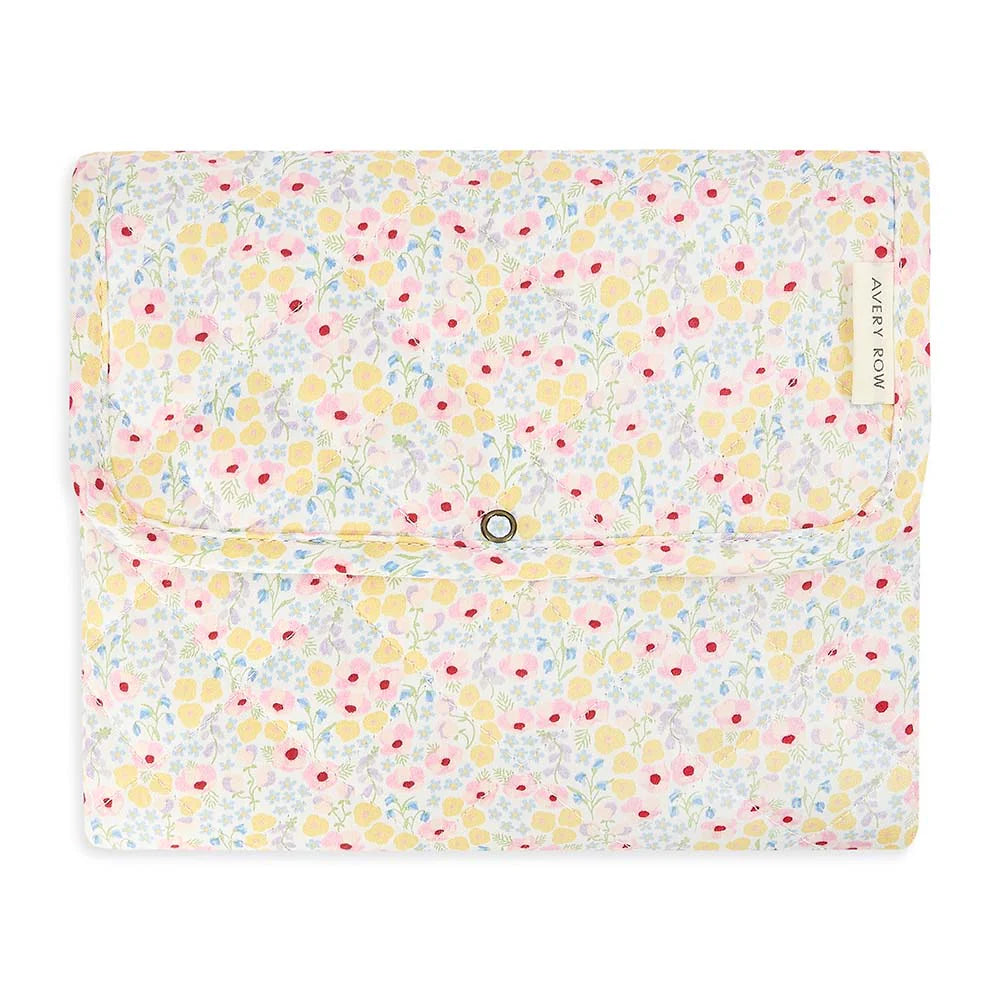 Cotton Travel Baby Changing Mat - Wildflower Garden