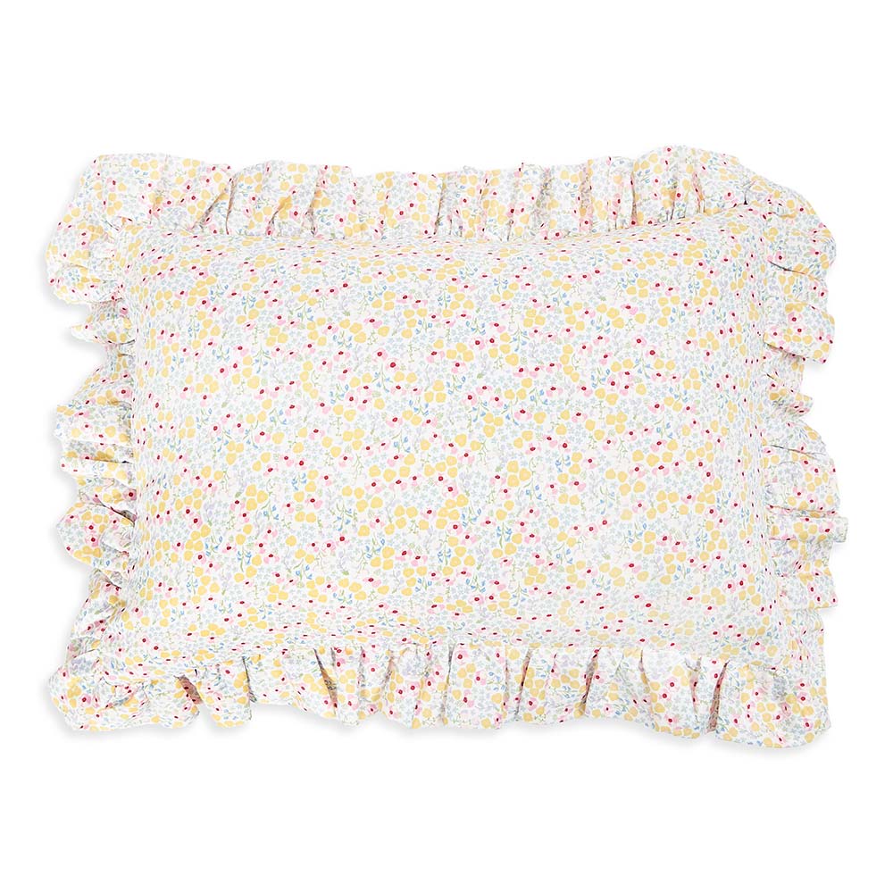 Rectangle Linen Frill Cushion - Wildflower Garden