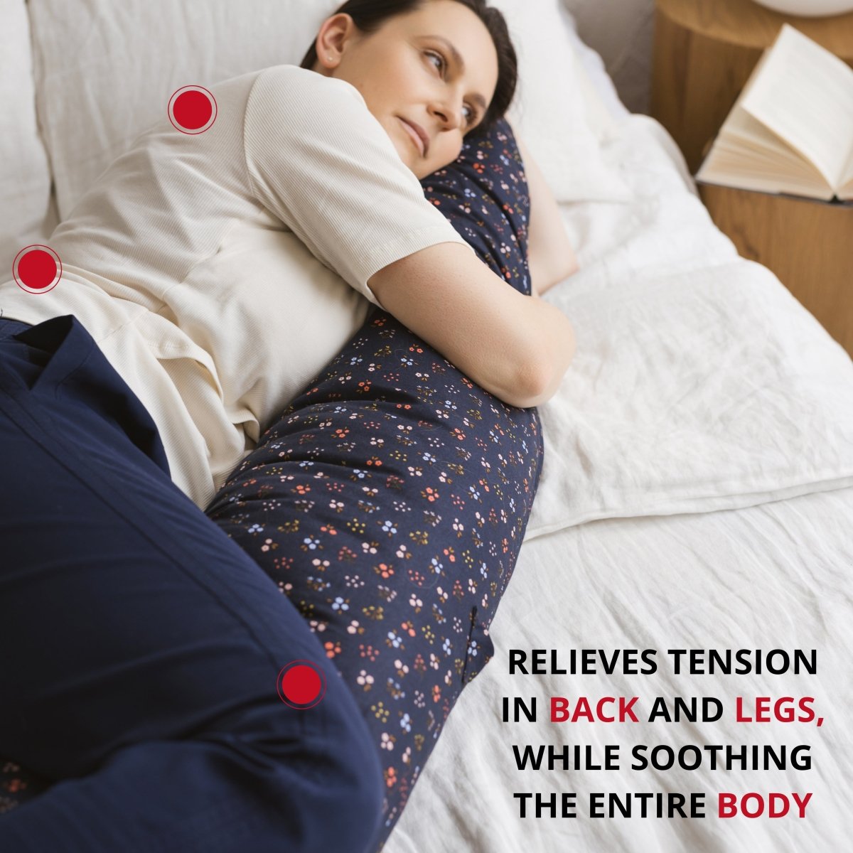 MINICAMP C-Shape Nursing & Pregnancy Pillow with Organic Navy Blue Cover | Kapok & Latex Blend or PES Filling – Nursing Pillows for children, available at Learning Bugs UK
