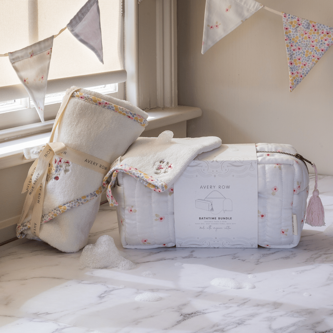 Bathtime Bundle New Baby Gift Set - Wildflower Garden – for children, available at Learning Bugs UK