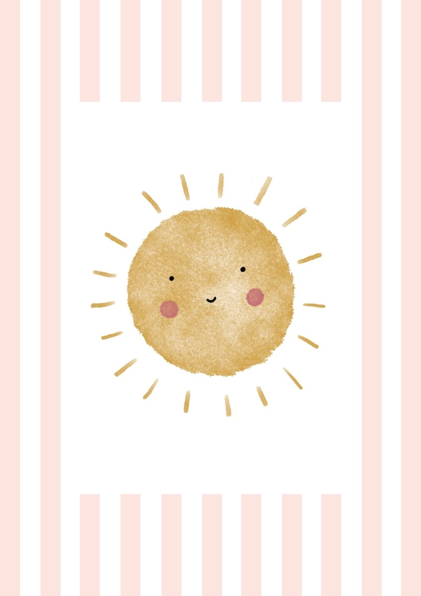 Sunshine Print - Pale Pink Stripes – for children, available at Learning Bugs UK