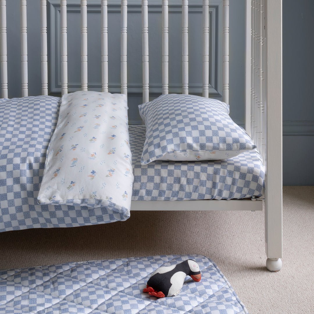 Buy Organic Cotbed Fitted Sheet - Waves | Bedding for kids by Learning Bugs UK