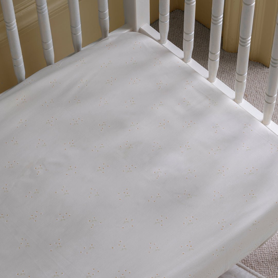 Buy Organic Cotbed Fitted Sheet - Wild Chamomile | Bedding for kids by Learning Bugs UK