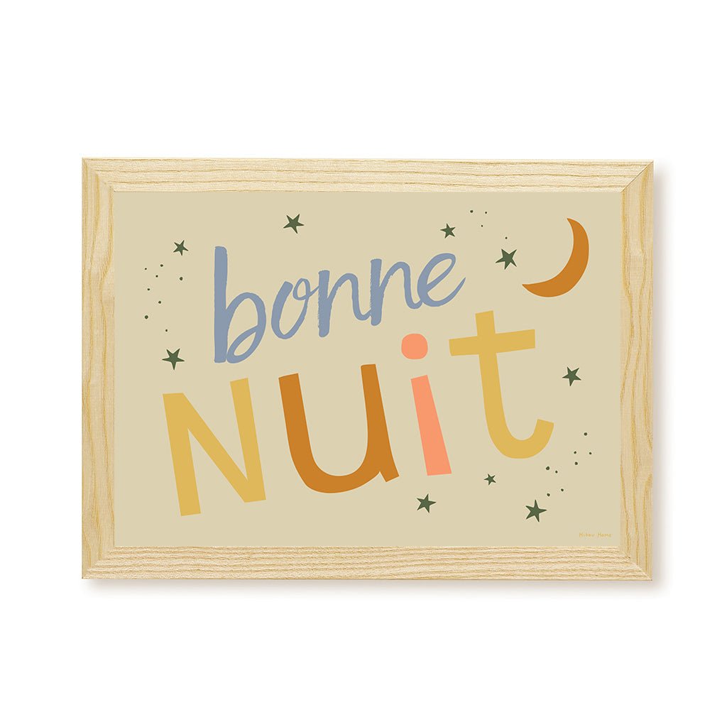 Hibou Design Bonne Nuit Art Print - Sand – Fine art for children, available at Learning Bugs UK