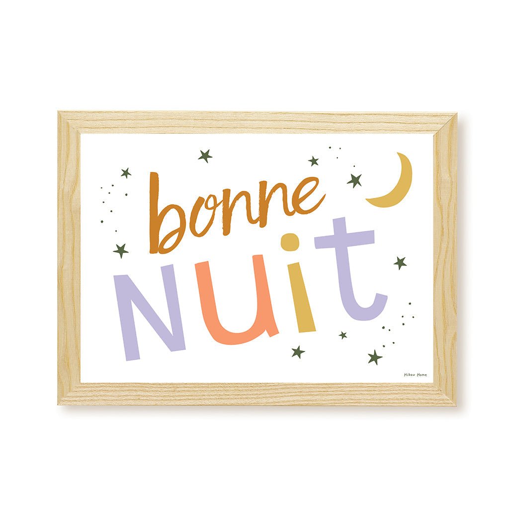 Hibou Design Bonne Nuit Art Print - Confetti White – Fine art for children, available at Learning Bugs UK
