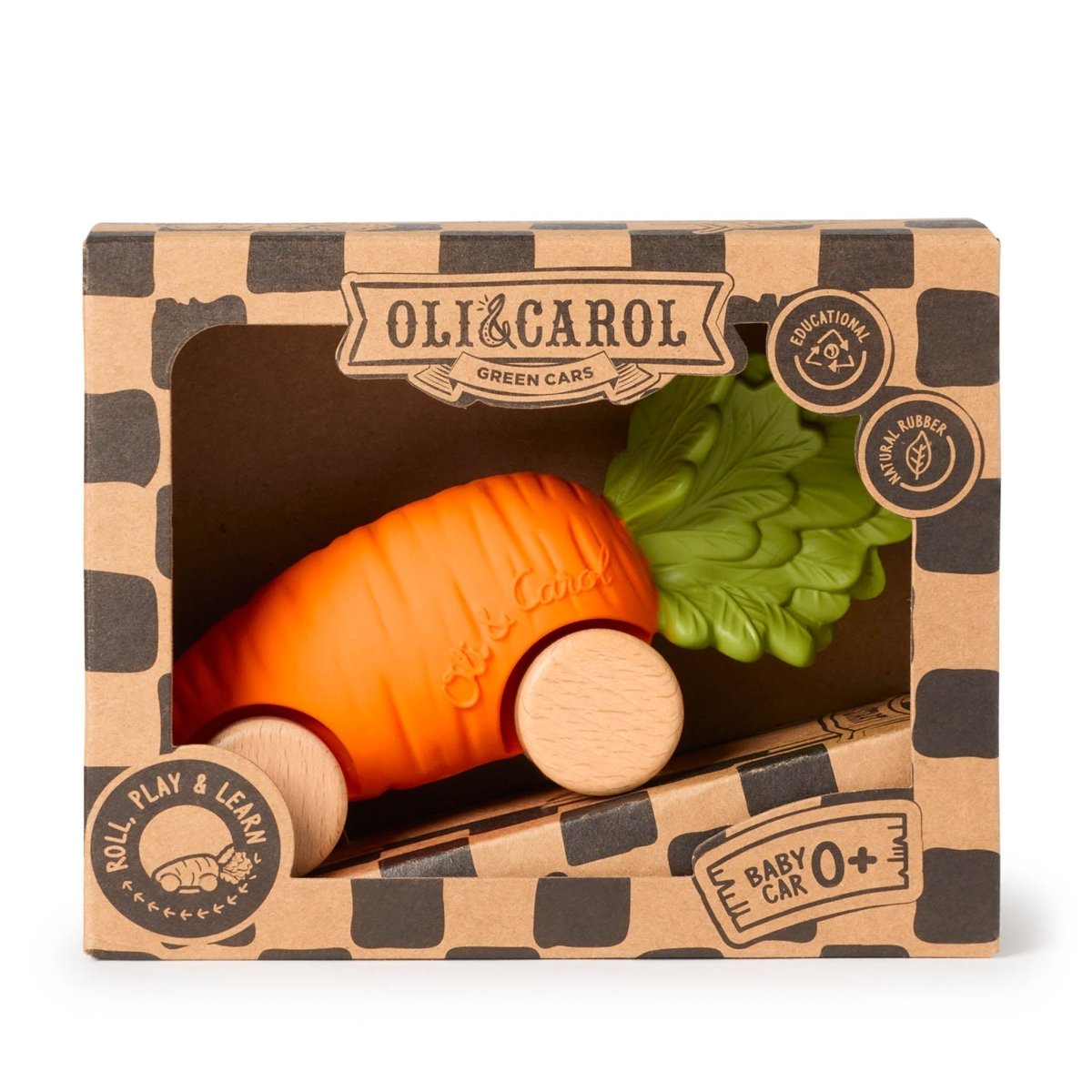 Oli & Carol Cathy the Carrot Car – Baby Sensory Toys for children, available at Learning Bugs UK