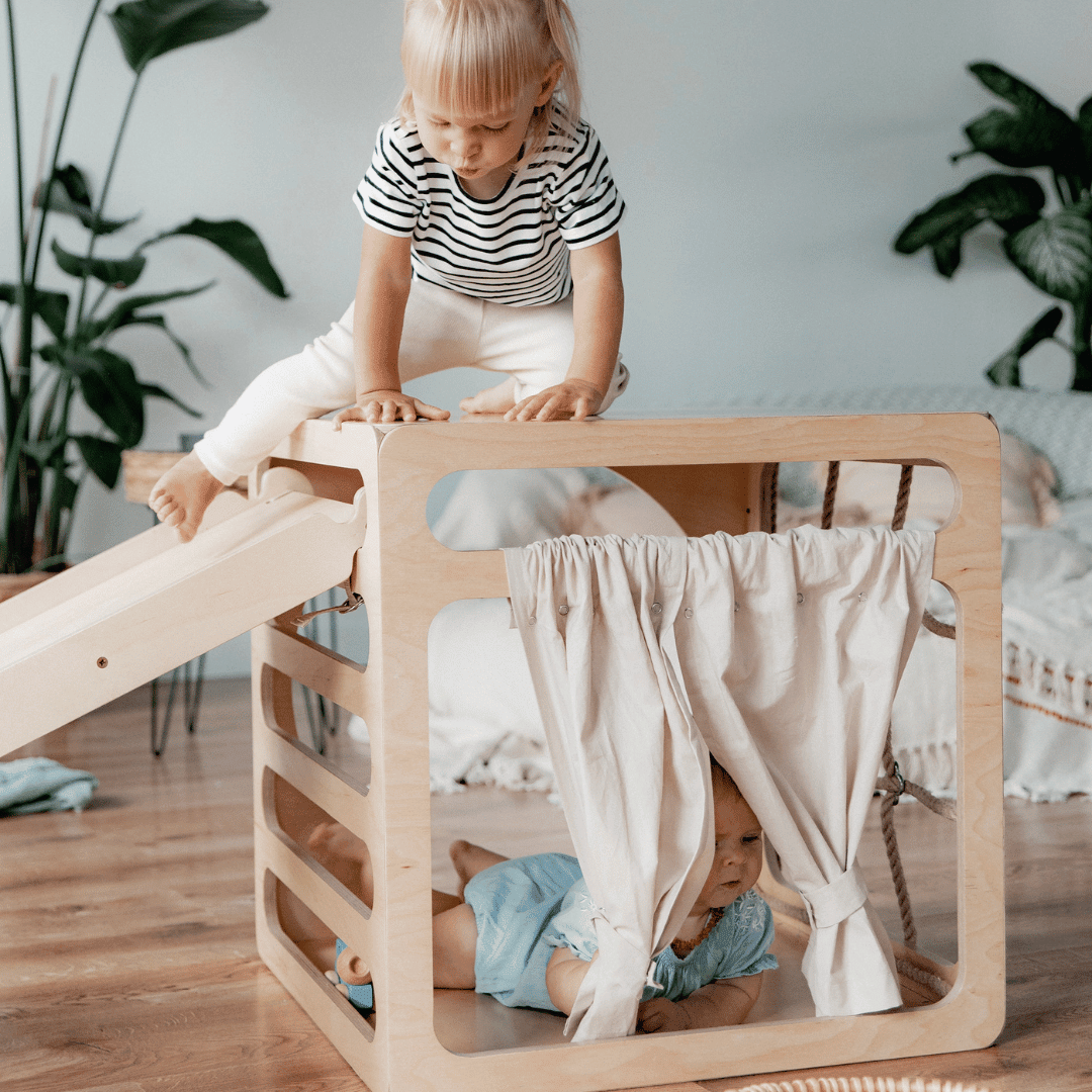 Ette Tete CUBITRI Climbing Cube, Wooden Montessori Play Cube – Climbing Cube for children, available at Learning Bugs UK