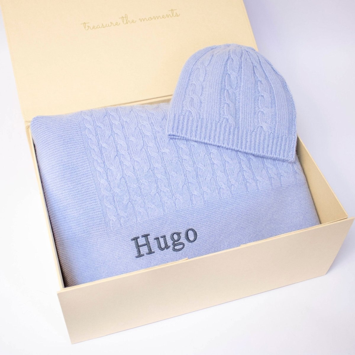 Classic Cashmere Baby Gift Set - Cornflower Blue – for children, available at Learning Bugs UK