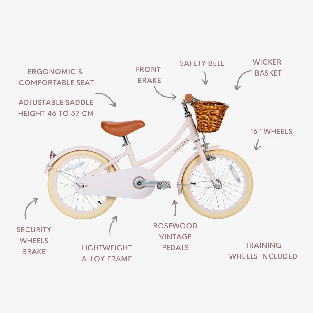 Banwood Classic – Kids Vintage Bike 16” (Pink)