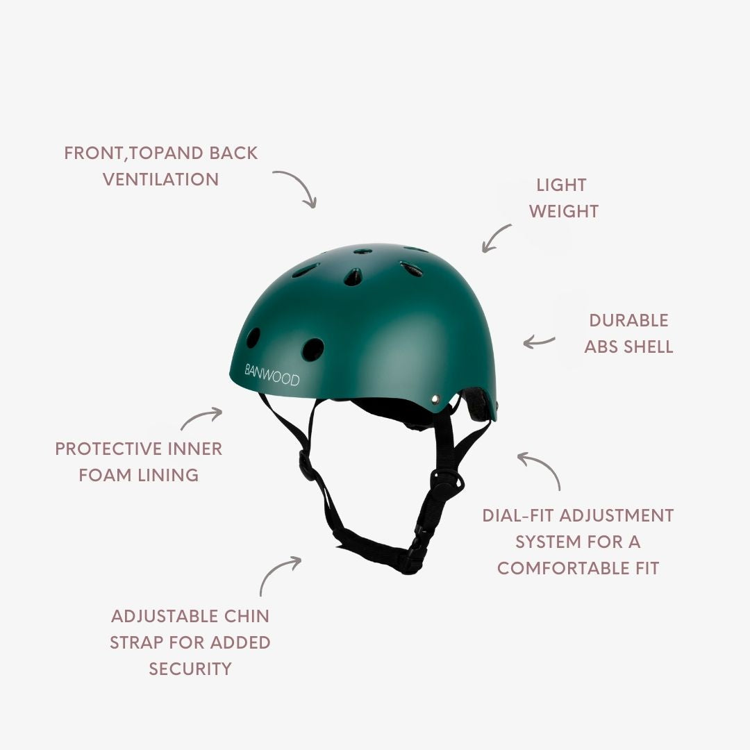 Banwood Classic – Kids Bike & Scooter Helmet (Matte Green)
