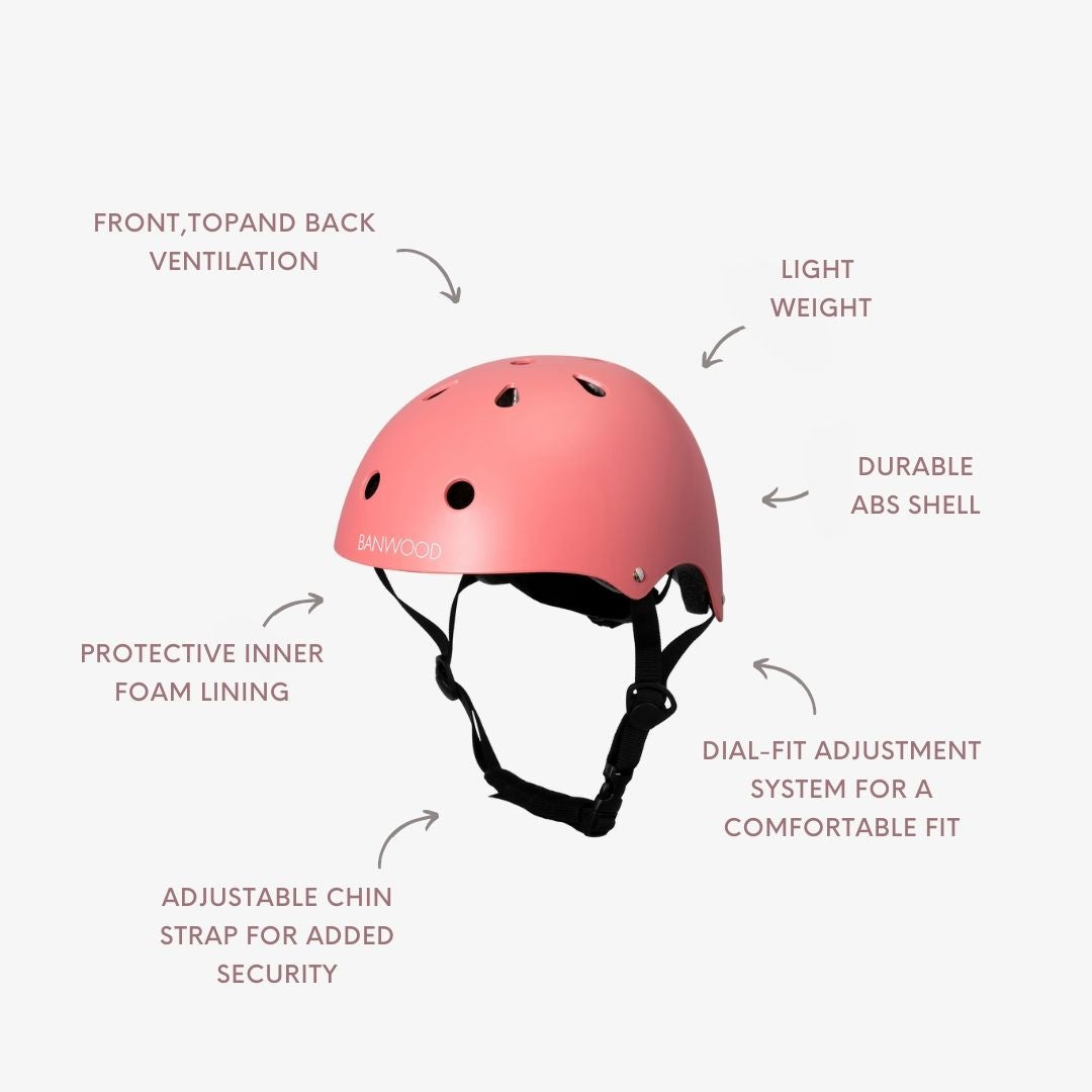 Banwood Classic – Kids Bike & Scooter Helmet (Matte Coral)