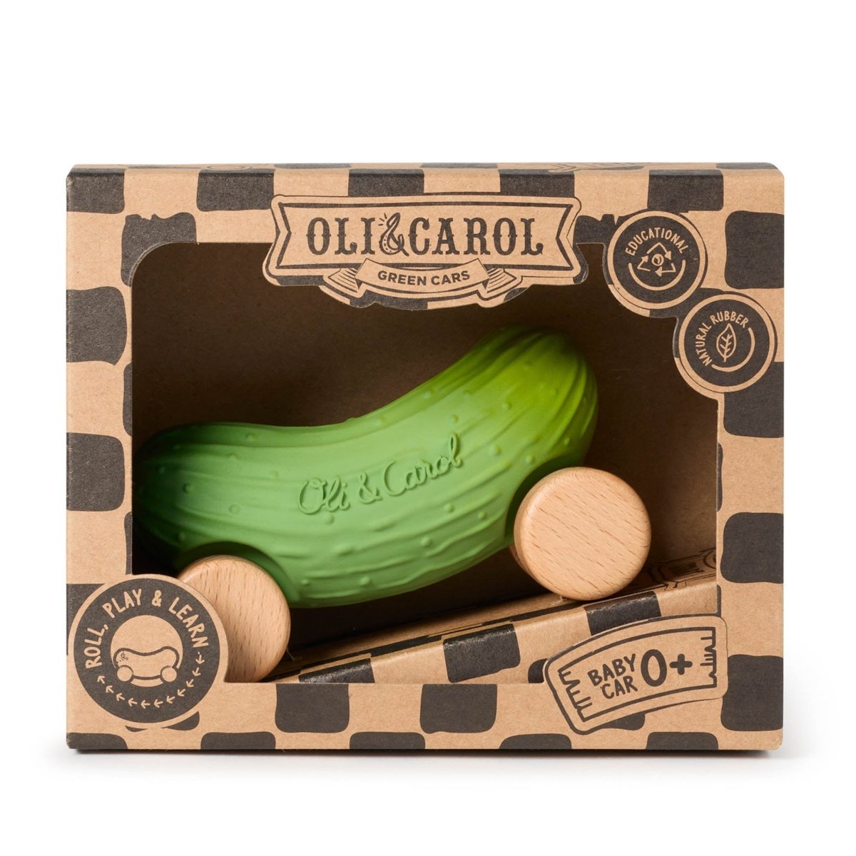 Oli & Carol Pepino the Cucumber Car – Baby Sensory Toys for children, available at Learning Bugs UK