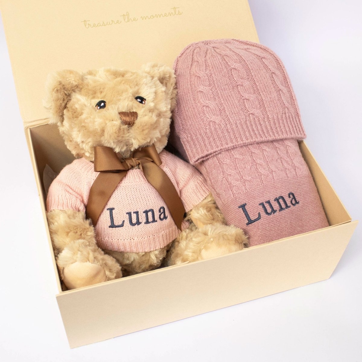 Cashmere and Teddy Gift Set - Rosewood – for children, available at Learning Bugs UK