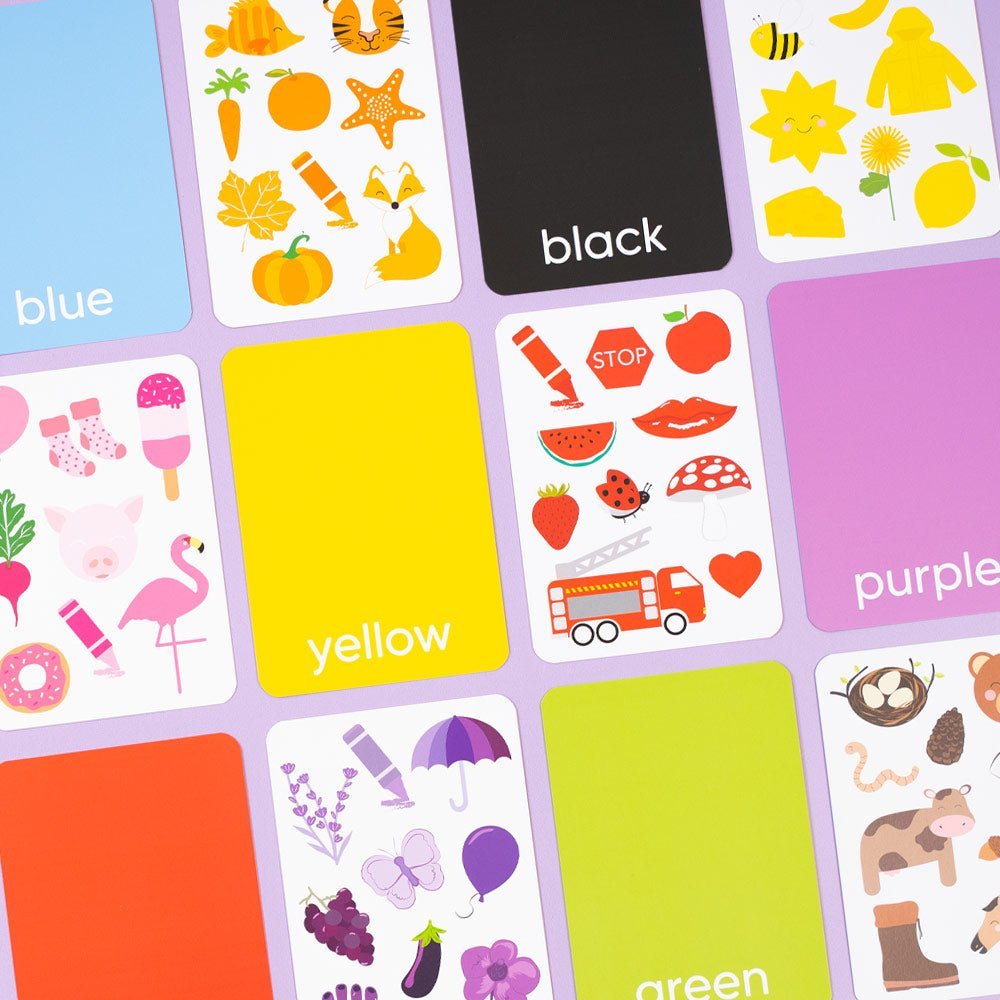 Colour Flash Cards – Development Cards for children, available at Learning Bugs UK