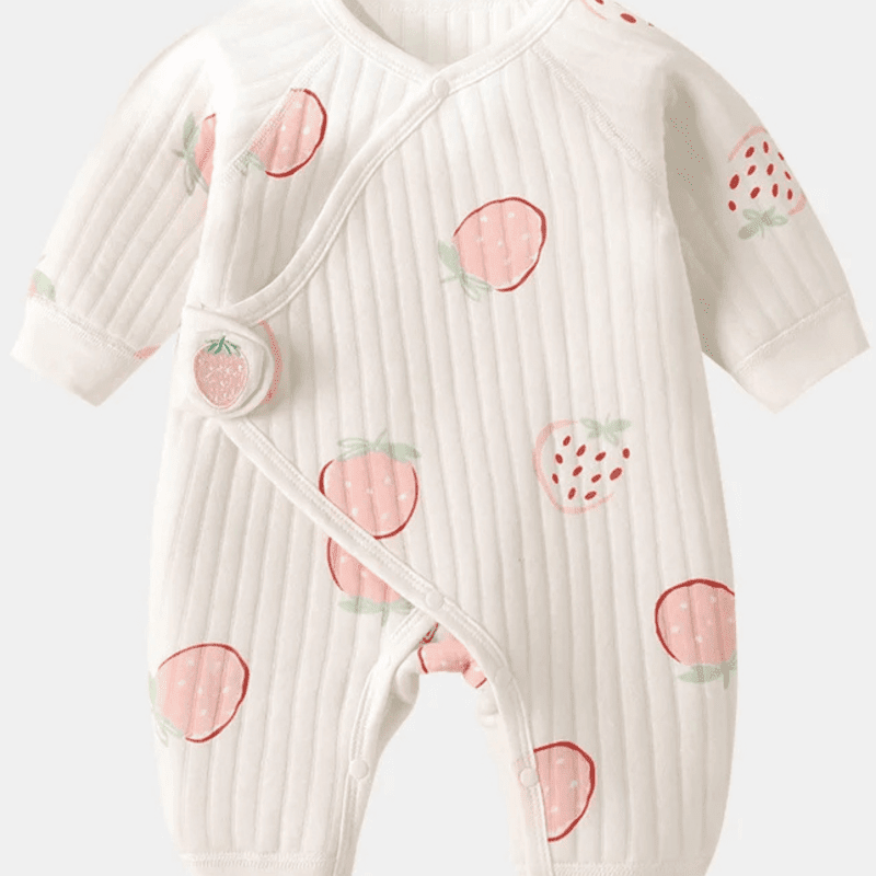The Cozy Pink Boucle Baby Bear & Strawberry Personalised Gift Box – Gift Sets for children, available at Learning Bugs UK
