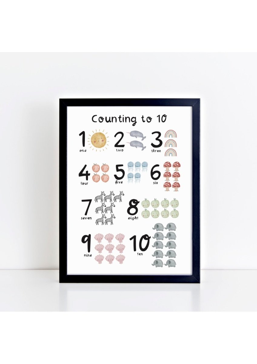 Counting to 10 Print – for children, available at Learning Bugs UK