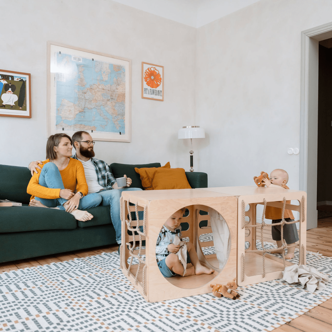 Ette Tete CUBITRI Climbing Cube, Wooden Montessori Play Cube – Climbing Cube for children, available at Learning Bugs UK