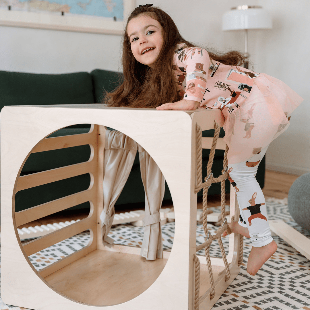 Ette Tete CUBITRI Climbing Cube, Wooden Montessori Play Cube – Climbing Cube for children, available at Learning Bugs UK