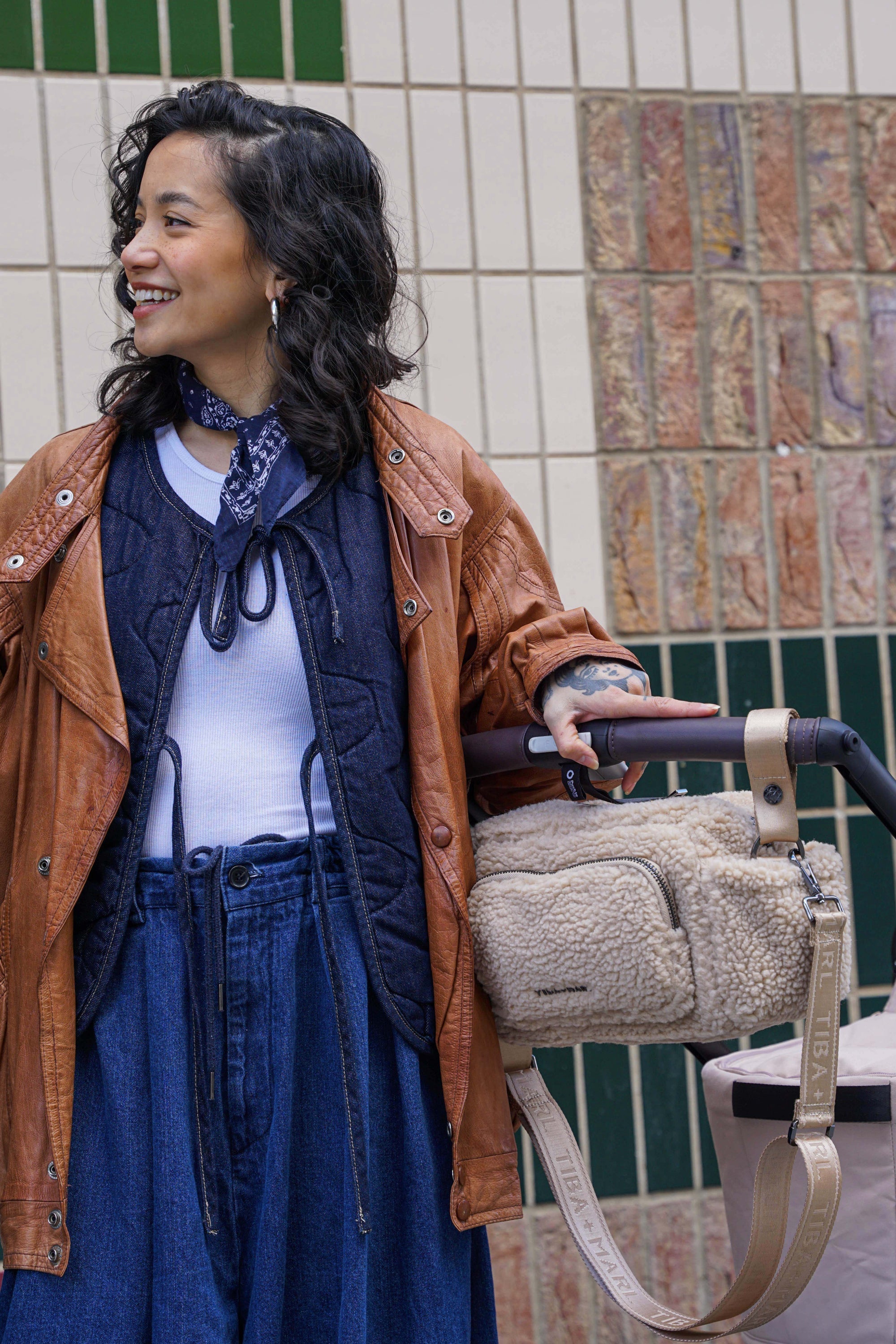 Inka Buggy Organiser Beige Borg Fleece