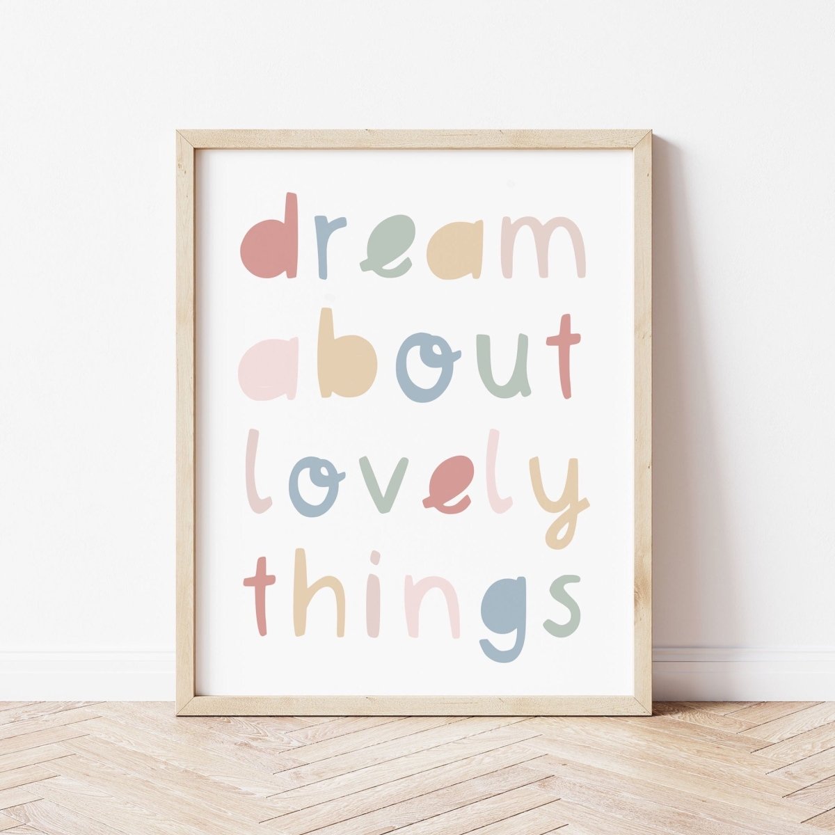Dream About Lovely Things Print – for children, available at Learning Bugs UK
